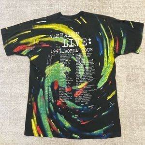 RARE VINTAGE 1993 VAN HALEN LIVE WORLD TOUR CONCERT Tee T-SHIRT TIE DYE PRINT